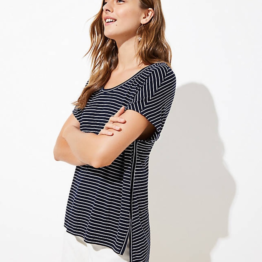 LOFT Women's NWT Striped Soft Hi-Lo Tee